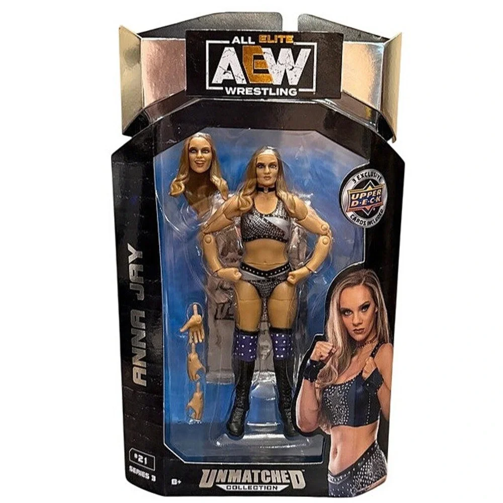 AEW Unmatched Series 3 Anna Jay #21 Action Figure Jazwares 3 Upper Deck Cards
